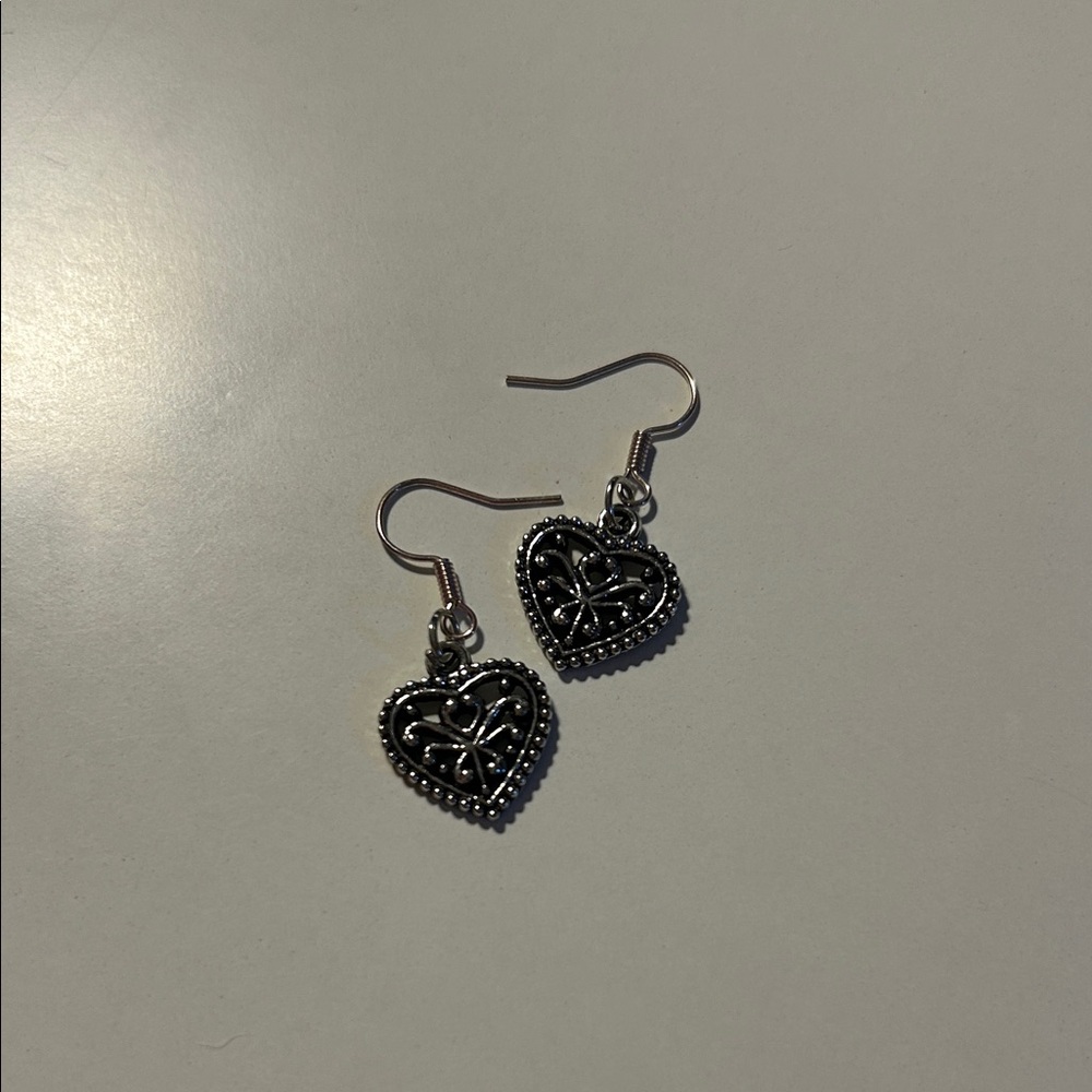 Elegant Silver Heart Earrings